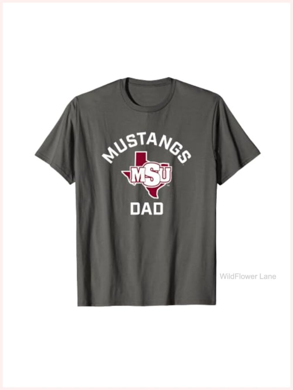 Officially Licensed Midwestern State Mustangs Arched Dad T-Shirt